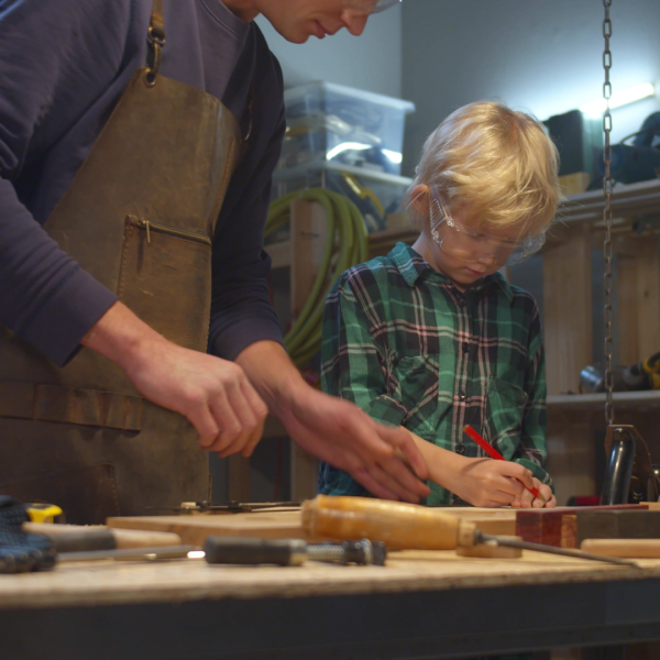 Father's Day Craft - Dad & Son Building Together