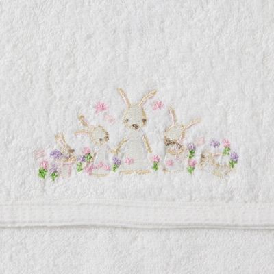 Personalised Bunny Garden Bath Towel & Face Washer in Organza Bag