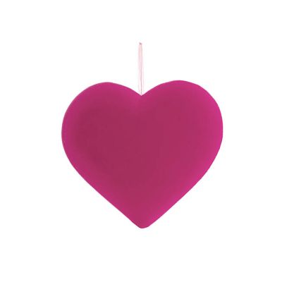 Hanging Love Heart - Hot Pink Flocked 23cm