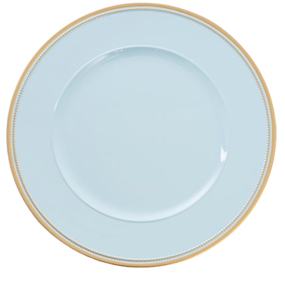 Blue Charger Plate with Gold Edging