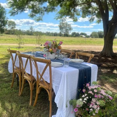 Blue Velvet Long Table Runner - 4.5m