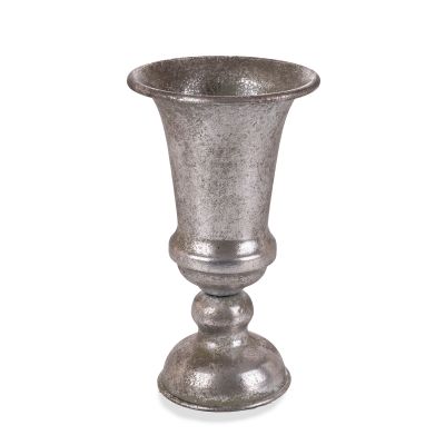 Brushed Antique Silver Metal Vase Table Centrepiece