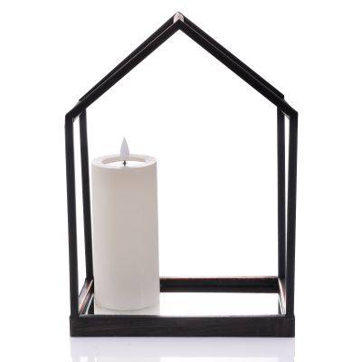 Deluxe Black Mirror House Table Centrepiece - 31cm(H)