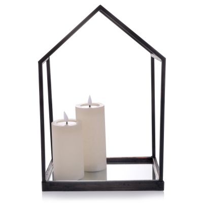 Deluxe Black Mirror House Table Centrepiece - 39cm(H)