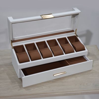 Personalised Deluxe Mens Watch Box - 6 Compartment