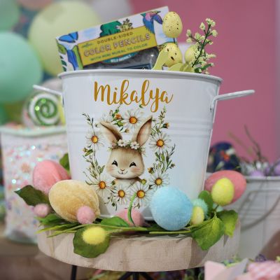 Easter Hamper Bucket - Daisy Chain Bunny