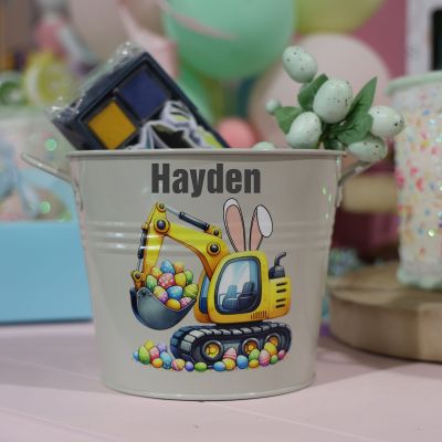 Easter Hamper Bucket - Eggscavator Digger