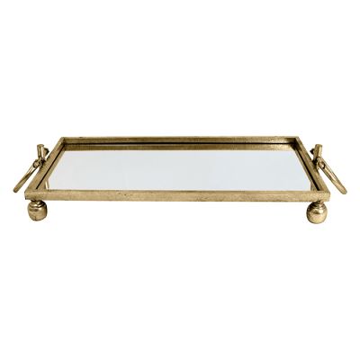 Deluxe Silver Pedestal Square Table Centrepiece Mirror Tray - 40cm(W)