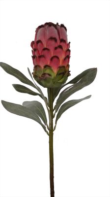 Pink Flocked Protea Spray 75cm