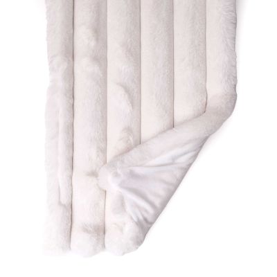 Ivory Ultra Soft Ribbed Faux Fur Table Runner