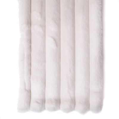 Ivory Ultra Soft Ribbed Faux Fur Table Runner