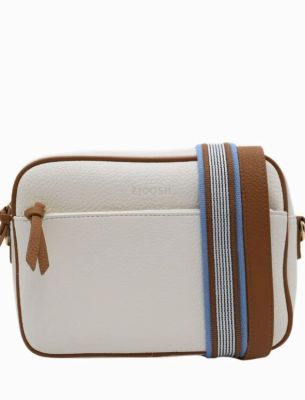 Leah Cross Body Bag Dual Tone White & Tan