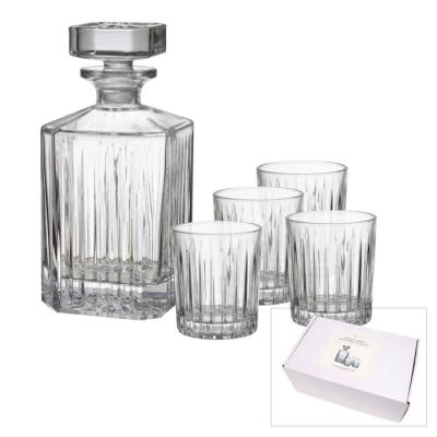 Marque Decanter Set w/ 4 glasses - Striped