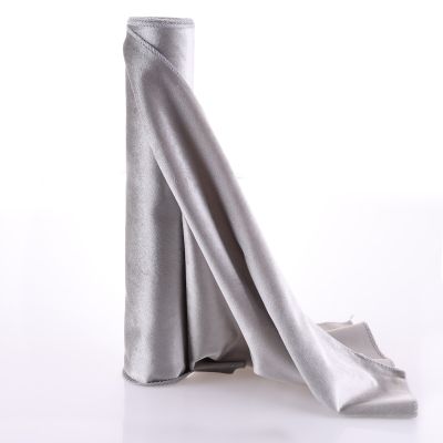 Luxe Silver Velvet Table Runner