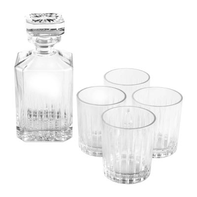 Marque Decanter Set w/ 4 glasses - Striped