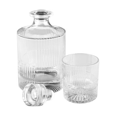 Marque Decanter Set w/ 4 glasses - Checkered