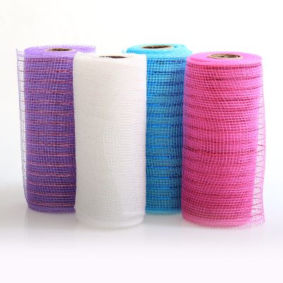 White Metallic Thread Decomesh Roll