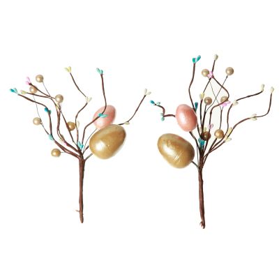 Muted Pastel Easter Egg Twig Pick - Set of 2