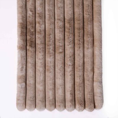 Natural Brown Ultra Soft Ribbed Faux Fur Table Runner