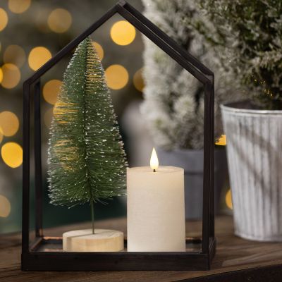 Deluxe Black Mirror House Table Centrepiece - 31cm(H)