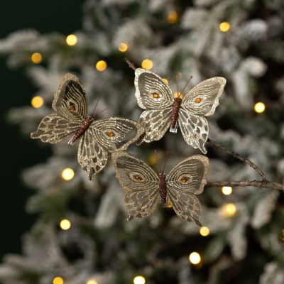 Copper Feather Butterfly Clips - Pack of 3