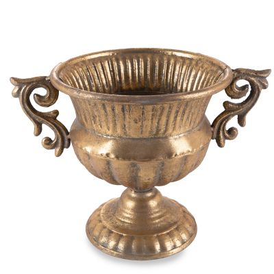 Ornate Antique Gold Metal Vase Table Centrepiece