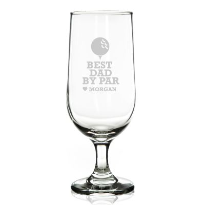 Personalised Best Dad By Par Beer Glass