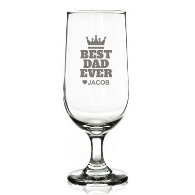 Personalised Best Dad Ever Beer Glass