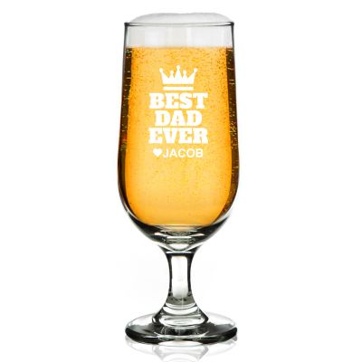 Personalised Best Dad Ever Beer Glass