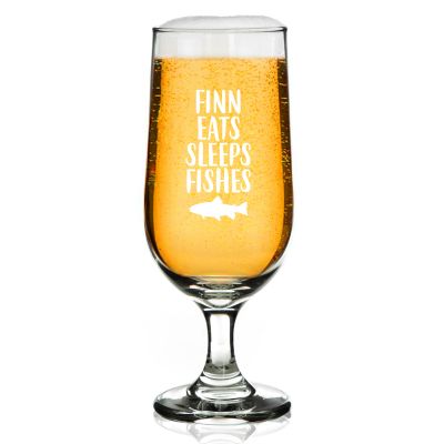 Personalised Eats Sleeps Fishes Beer Glass