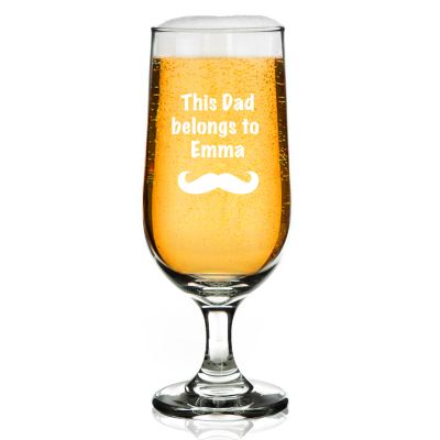 Personalised This Dad Belongs To Beer Glass