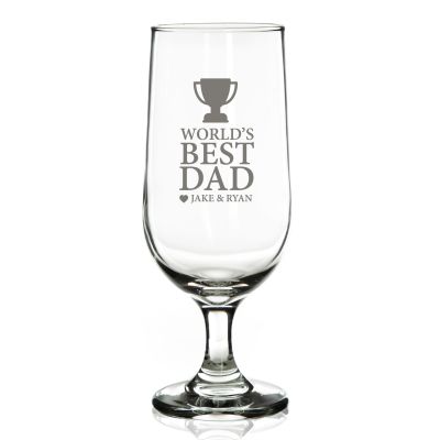 Personalised World's Best Dad Beer Glass