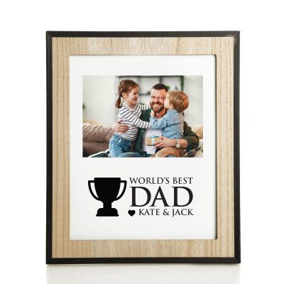 Personalised World's Best Dad Photo Frame - Natural