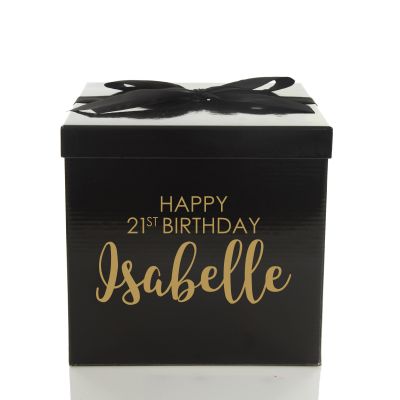 Personalised White Gift Box with Bow - Birthday