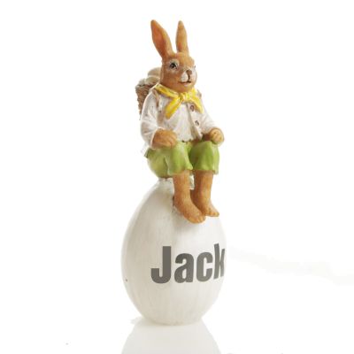 Personalised Boy Bunny on Egg Easter Ornament