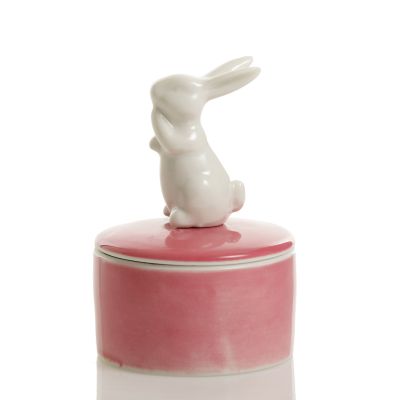 Ceramic Bunny Trinket Box