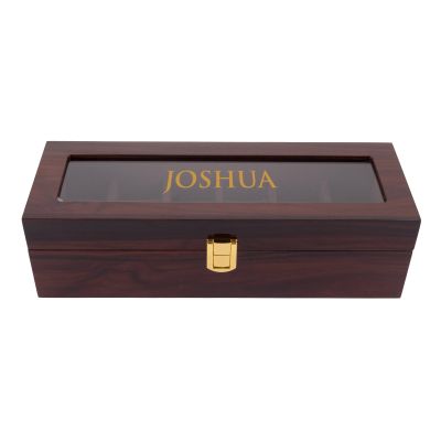 Personalised Deluxe Jarrah Watch Box - 6 Compartment 