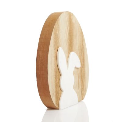 Personalised Easter Egg Ornament with White Bunny Ears