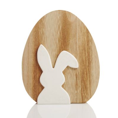 Personalised Easter Egg Ornament with White Bunny Ears