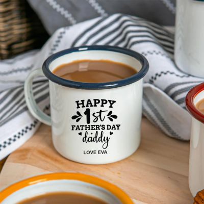 Personalised Etched Happy First Father's Day Mug