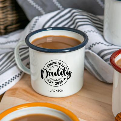 Personalised Etched Promoted to Daddy Mug