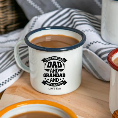 Personalised Etched Dad and Grandad Rocks Mug