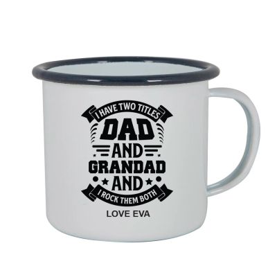 Personalised Etched Dad and Grandad Rocks Mug