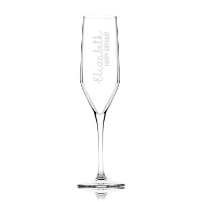 Personalised Etched Champagne Flute Glass