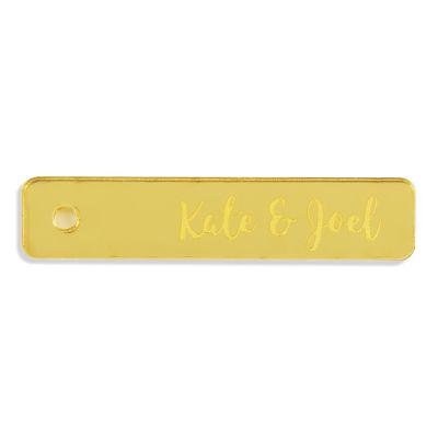 Personalised Etched Rectangle Wedding Favor Tag