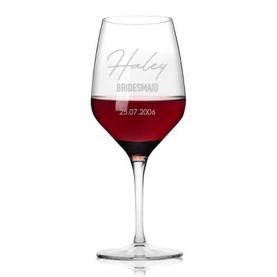 Personalised Etched Stemless Wine Glass