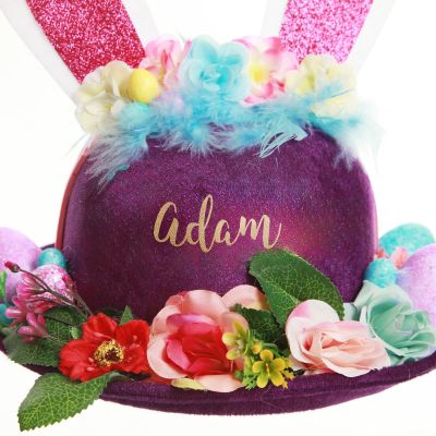 Personalised Floral Purple Easter Hat