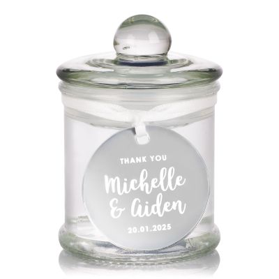 Personalised Etched Round Wedding Favor Tag