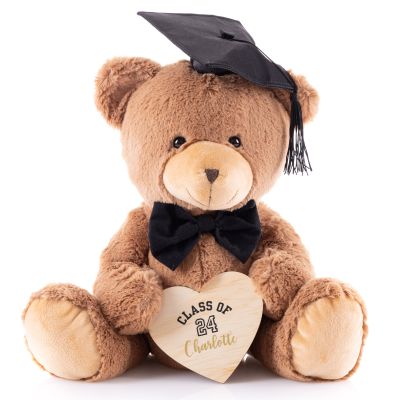 Personalised Graduation Teddy Bear with Timber Love Heart (30cm)