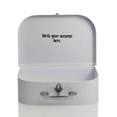 Personalised Grey Suitcase Keepsake Box - Vinyl